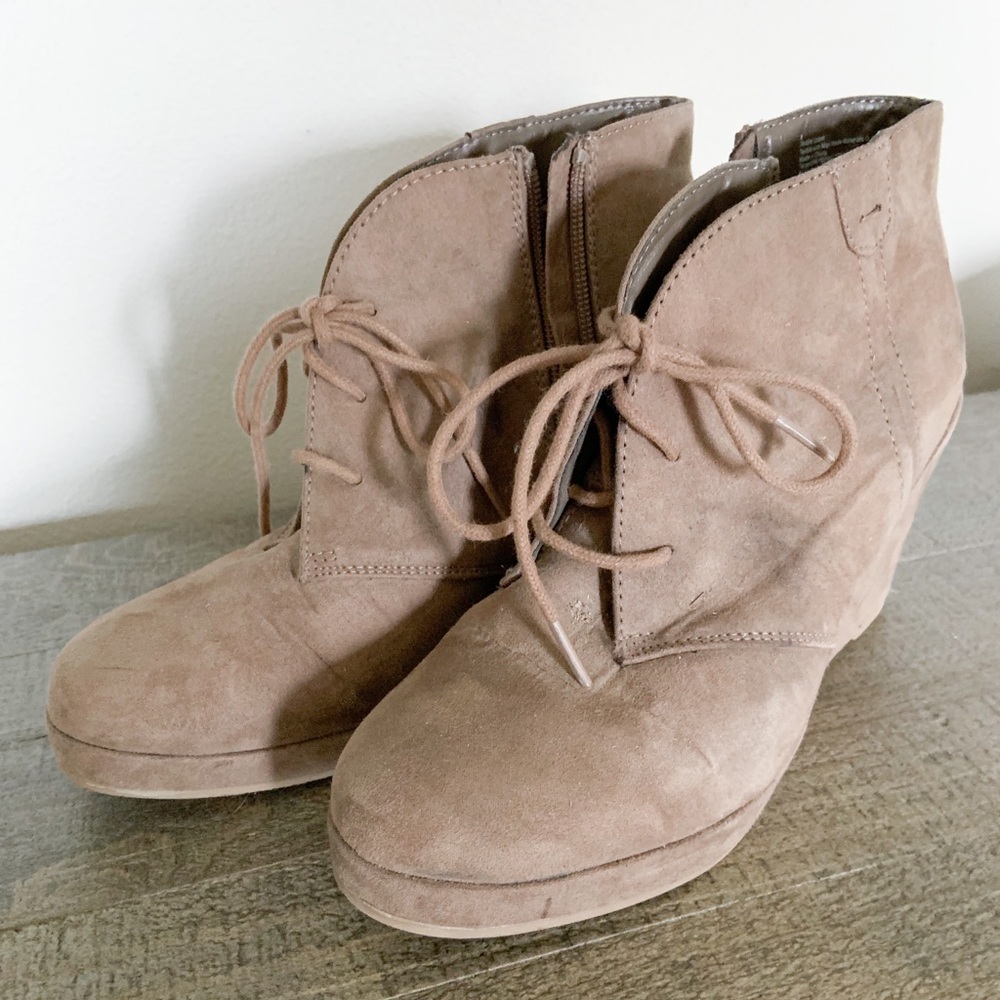 Suede Tan Ankle Booties